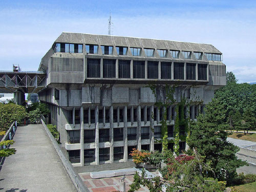 View of the WAC Bennett Library from the east