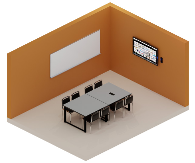 second floor group study room with LCD presentation screen