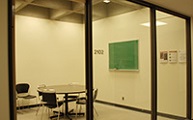 old group study room with blackboard