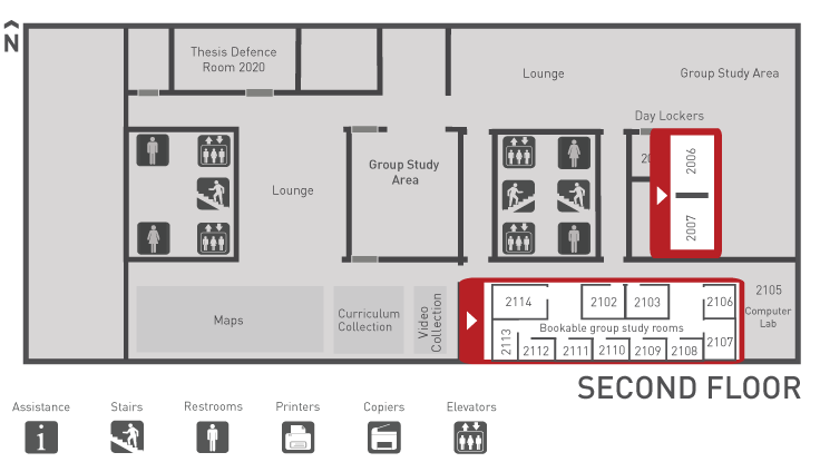 Floor Plans Group Study Rooms WAC Bennett Library SFU 