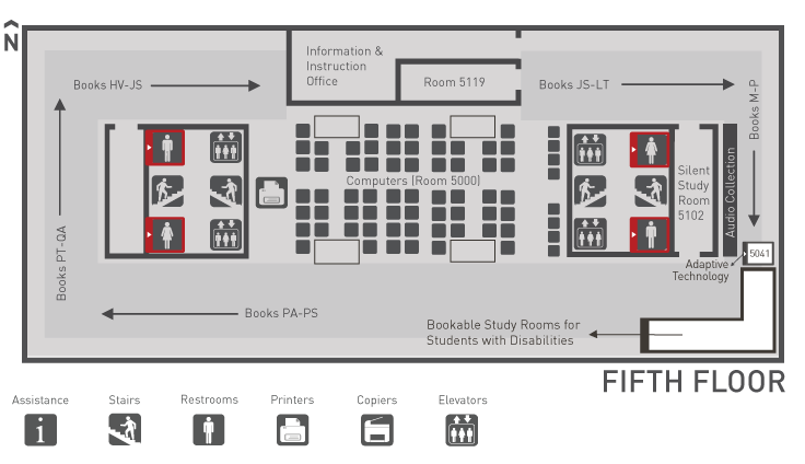 washrooms on fifth floor
