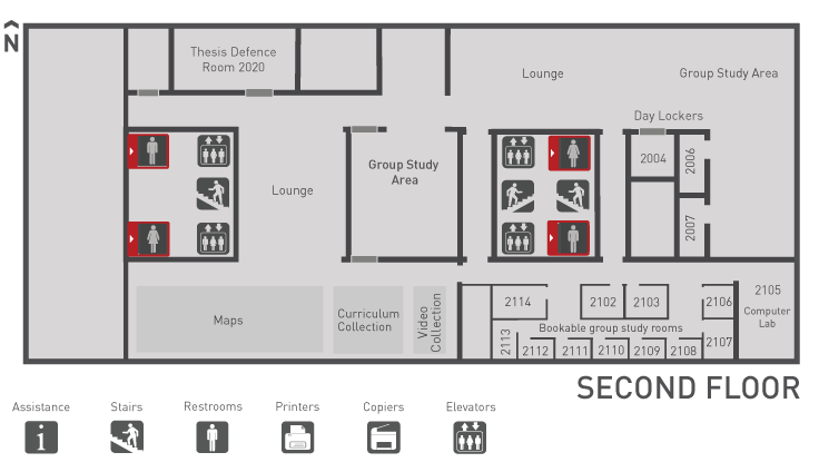 washrooms on floor 2