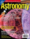 brightly coloured cover of astronomy magazine 
