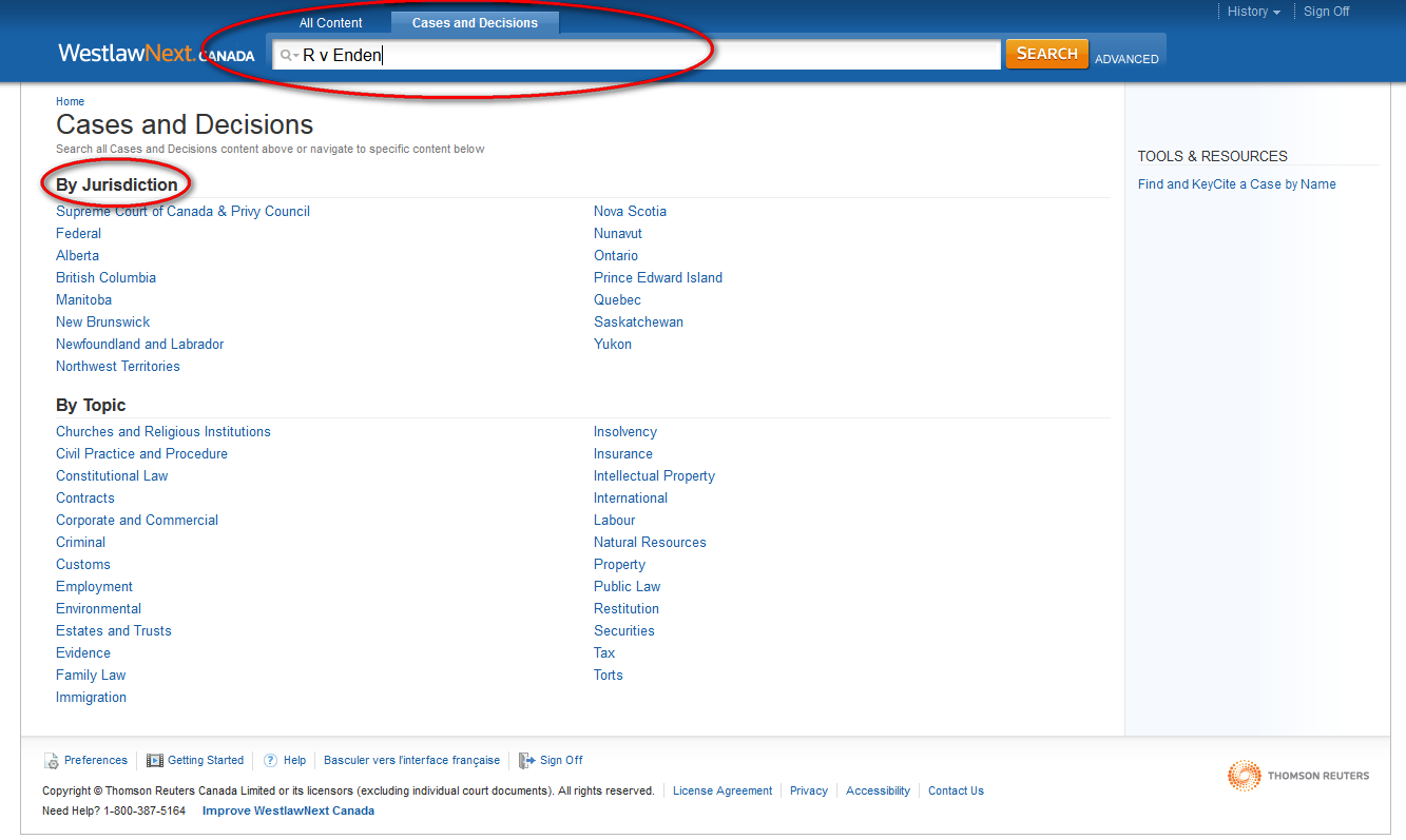 searching by case name in westlaw