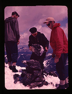 Cairn building on Joffre Peaks