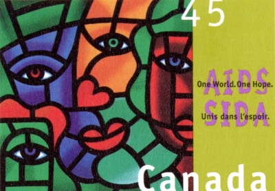 Canada’s HIV/AIDS awareness stamp by Joe Average