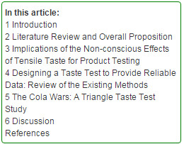 Table of Contents of ebook: The sense and nonsense of consumer product testing