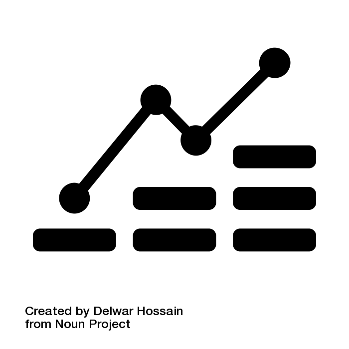 Image from Noun Project showing a basic graph and data table