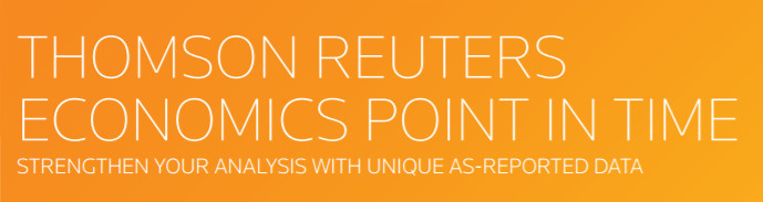 Banner: Thomson Reuters Economics Point in Time: Strengthen Your Analysis With Unique As-Reported Data