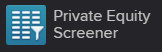 image of the private equity screener button from within the Eikon database
