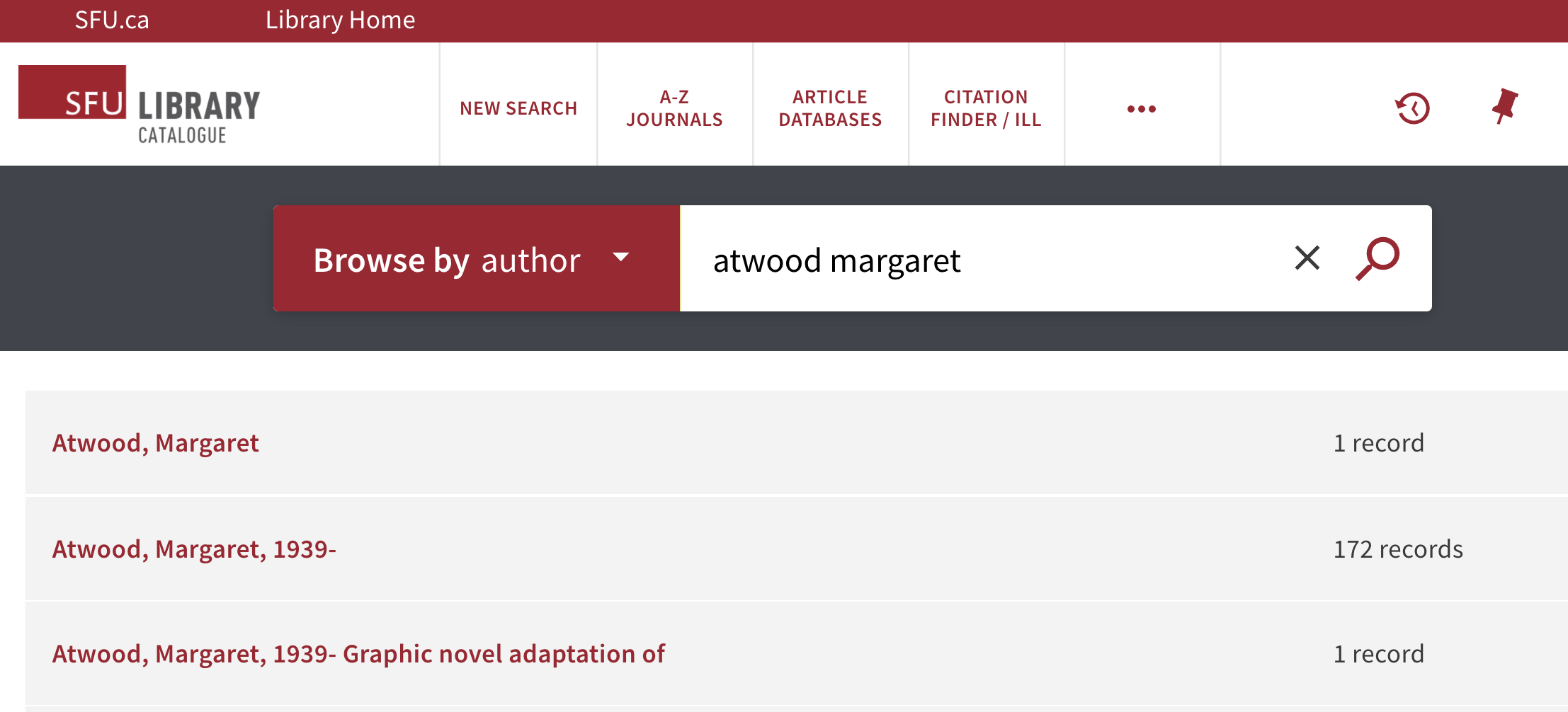 author browse for atwood margeret