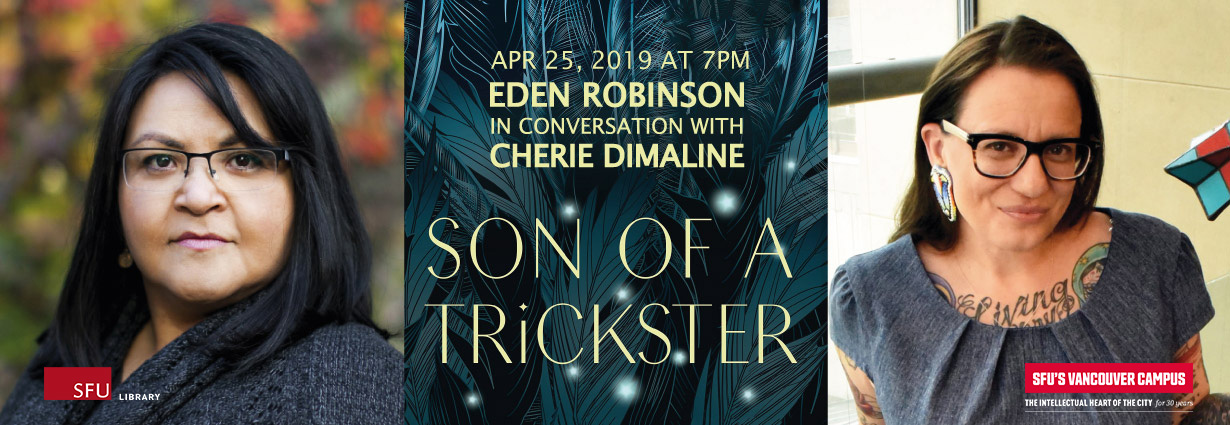 Eden Robinson in coversation with Cherie Dimaline. Photos of Eden Robinson and Cherie Dimaline.