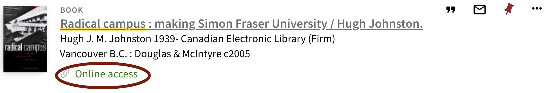 Online access example Radical campus ebook