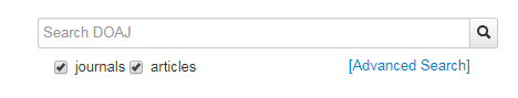 DOAJ search bar