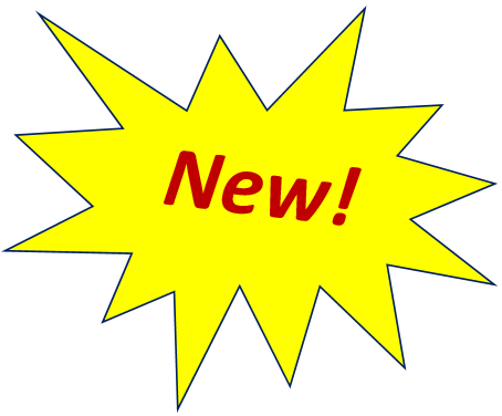 yellow star with the word "new!" in the centre