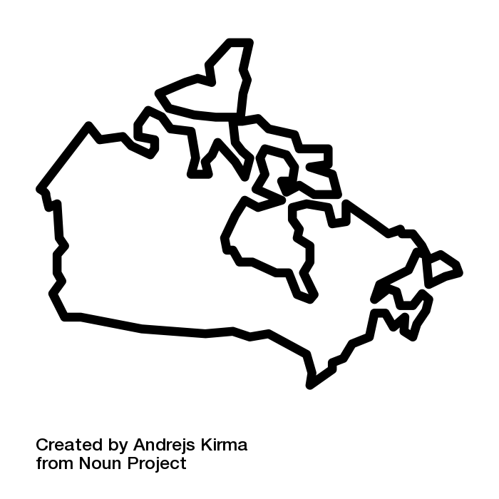 line drawing of Canadian land mass