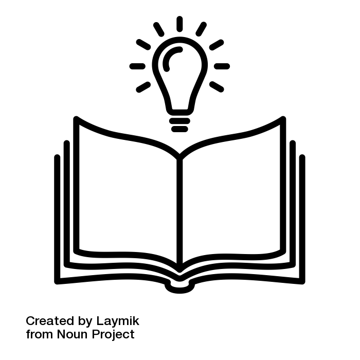textbook with a light bulb above