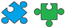 Two small puzzle pieces - showing the connection between Demographics and Activities