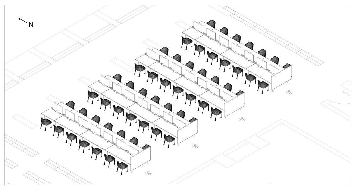 drawing of new study area furniture