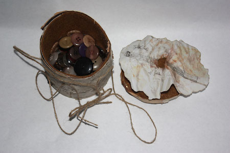 Täydellinen Laulu (c.1945-1984) – musical composition  and jar of buttons belonging to Nemo Sibelius