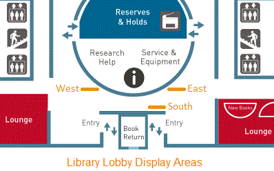 Floor plan showing display locations.