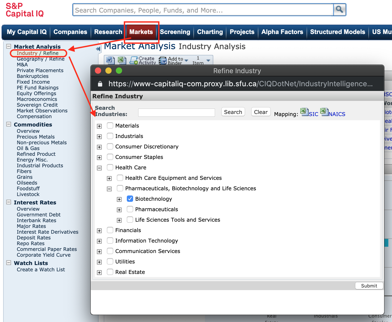 how to find equity research reports on capital iq