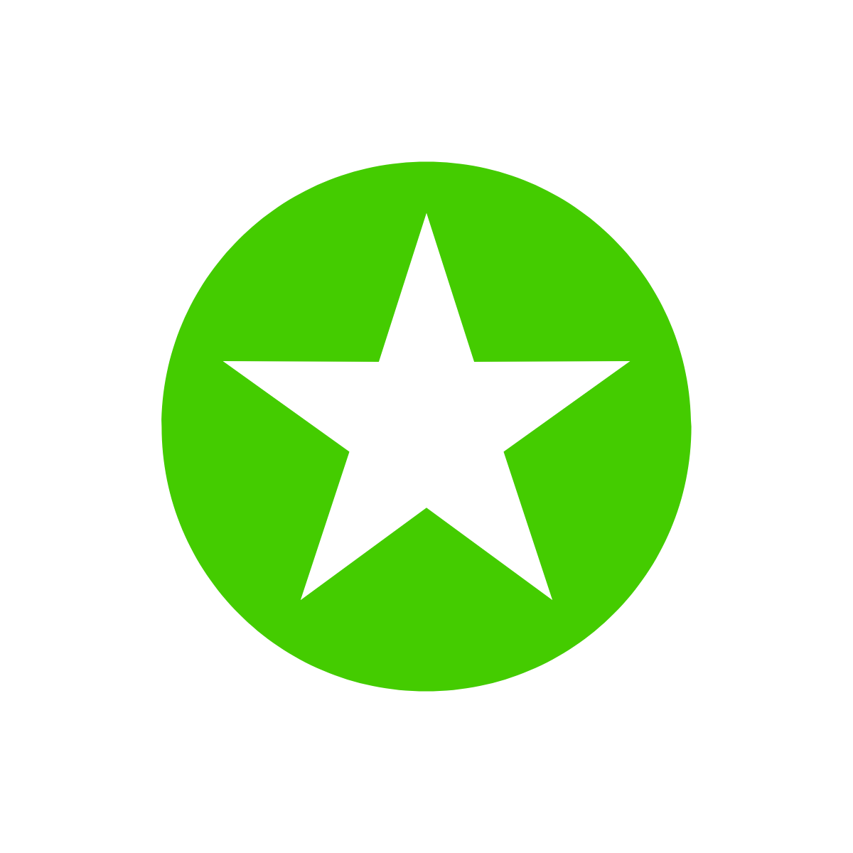 line drawing of a star on a green background