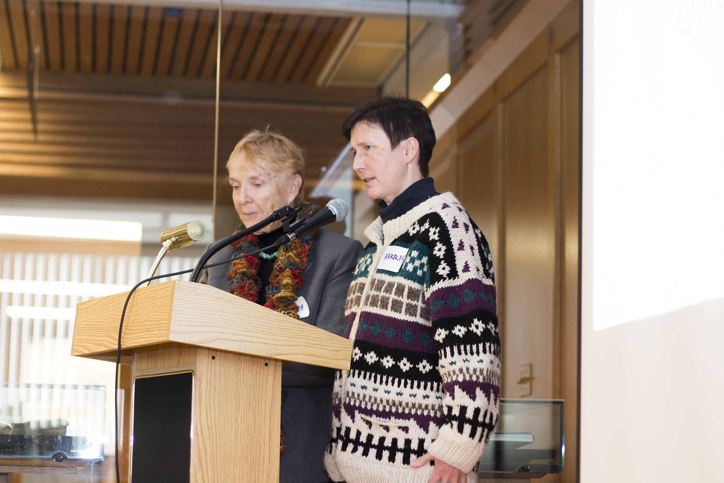 Greta and Harris speaking