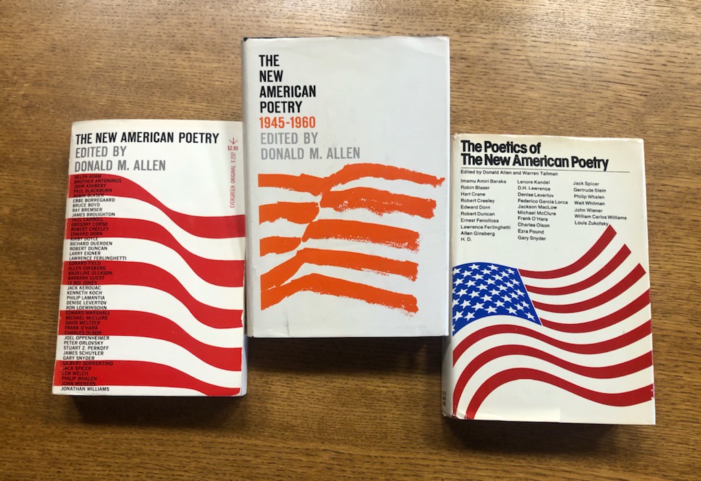 Three editions of Donald Allen's The New American Poetry
