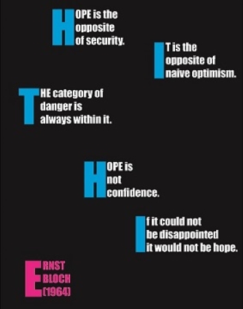 Robert R. Reid Typographical Image: Hope is the opposite of security