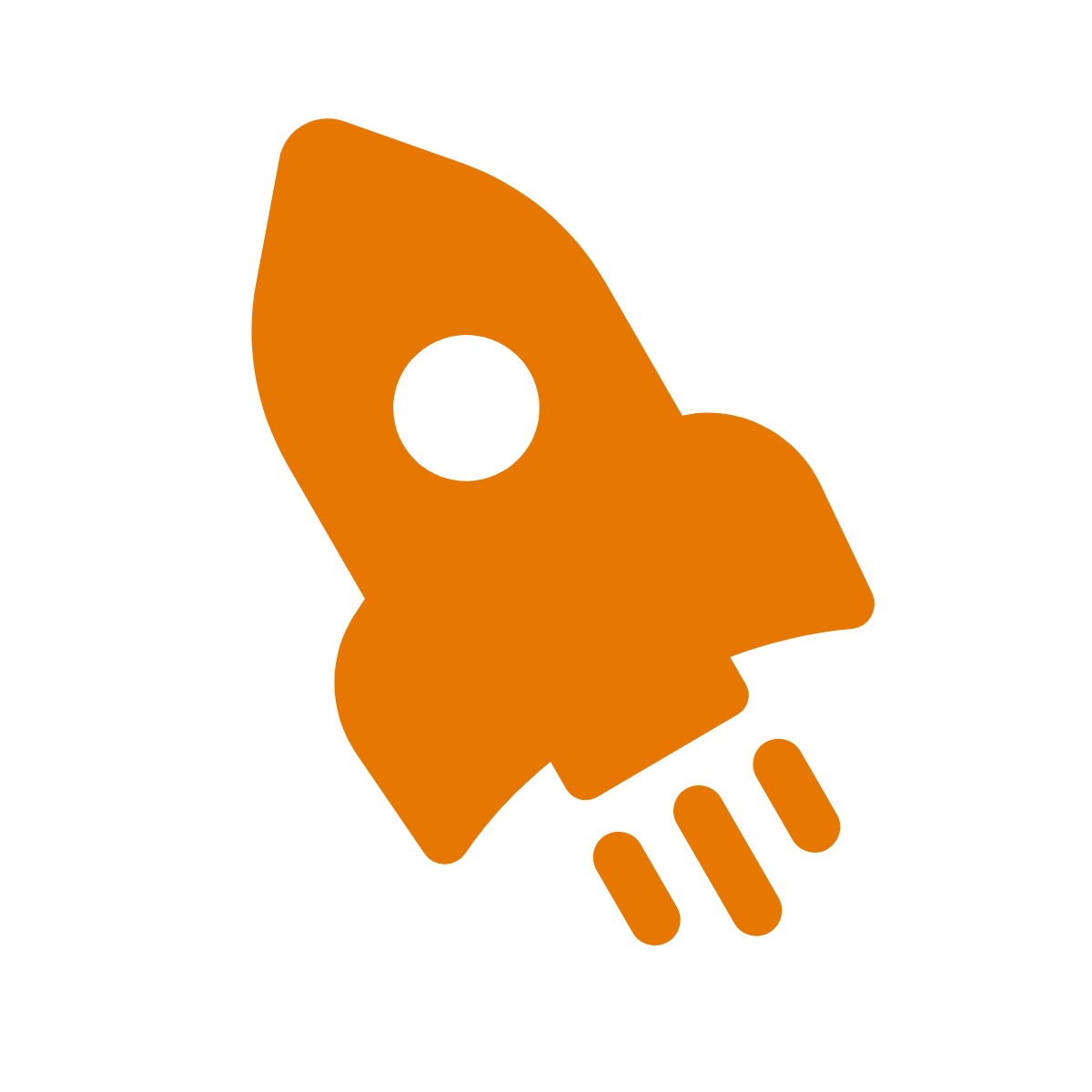 simple drawing of an orange rocket