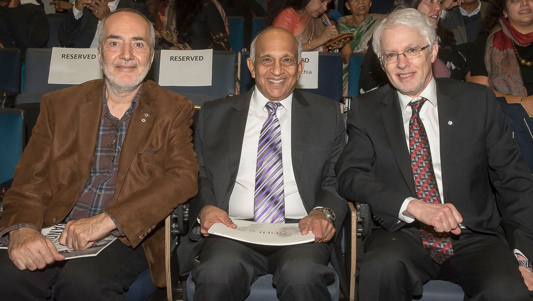 Raffi Cavoukian, Arvind Thakore, and President Andrew Petter.