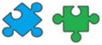 two small jigsaw puzzle pieces