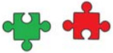 two small jigsaw puzzle pieces