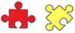 two small jigsaw puzzle pieces