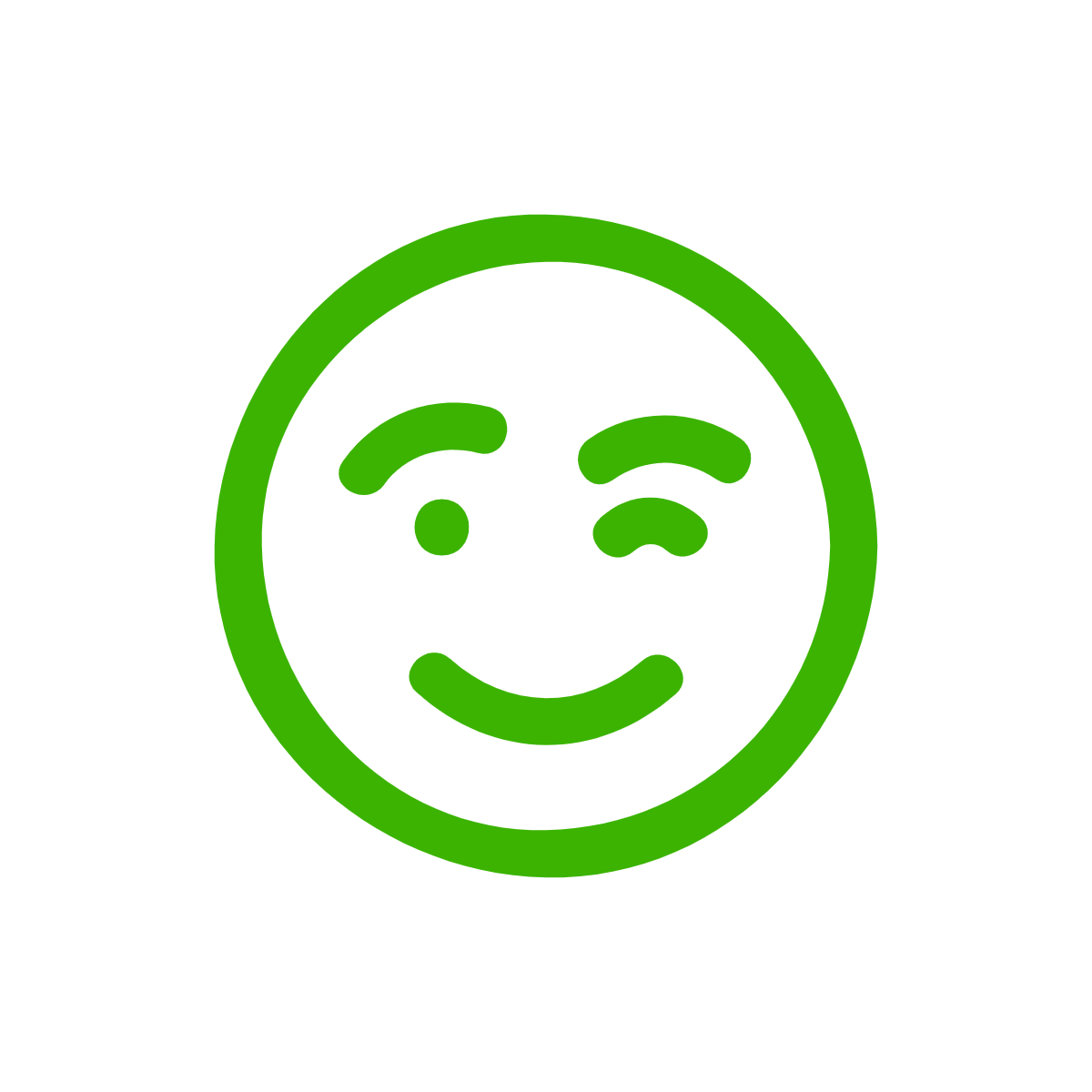 line drawing of a winking face