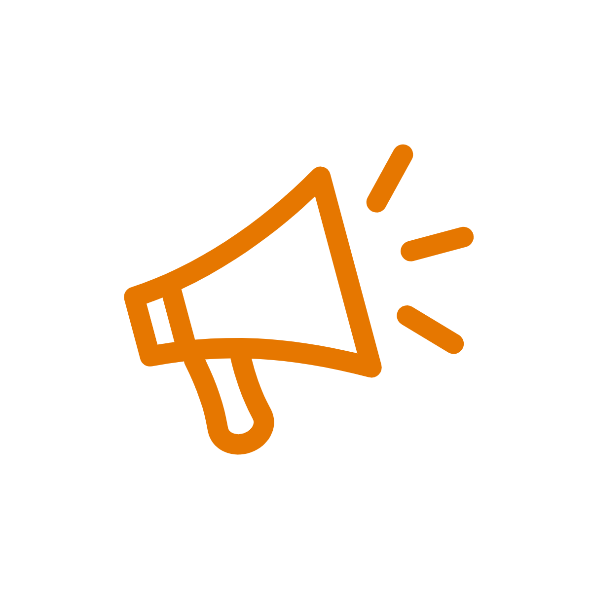 Line drawing of a megaphone.
