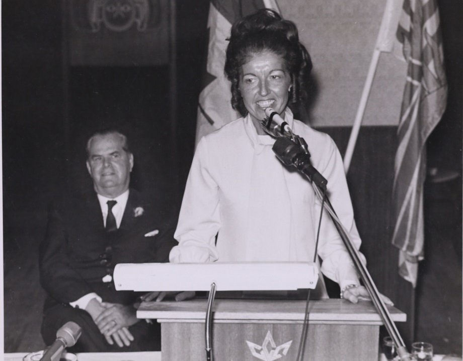 Grace giving a speech