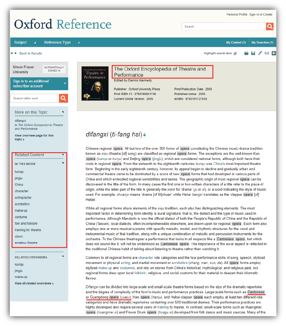 Oxford Reference encyclopedia entry overview