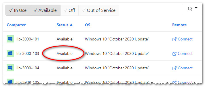 Choose an available computer