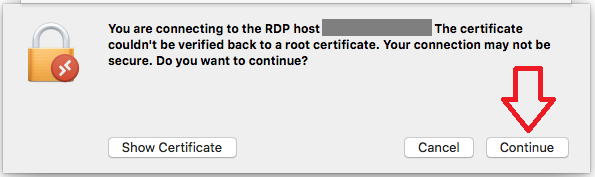 After entering your username, click "Continue"