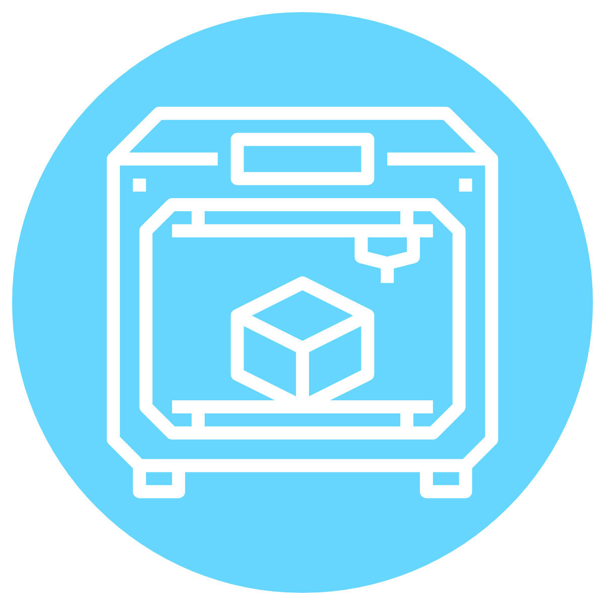 simple line drawing of a 3D printer