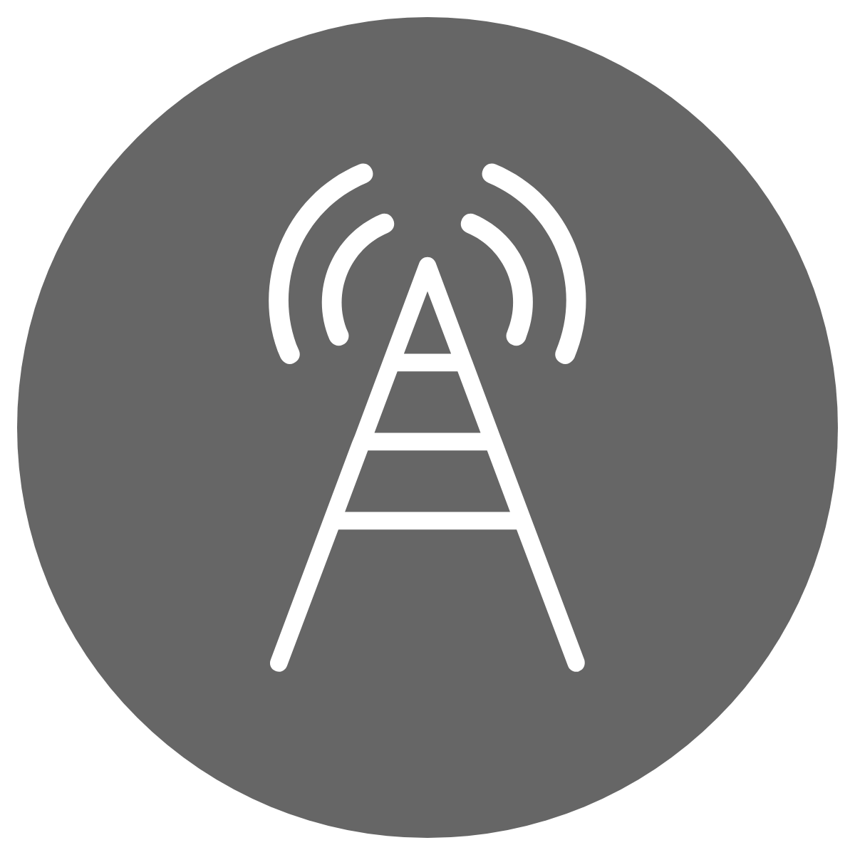 simple line drawing of a mobile telecom tower