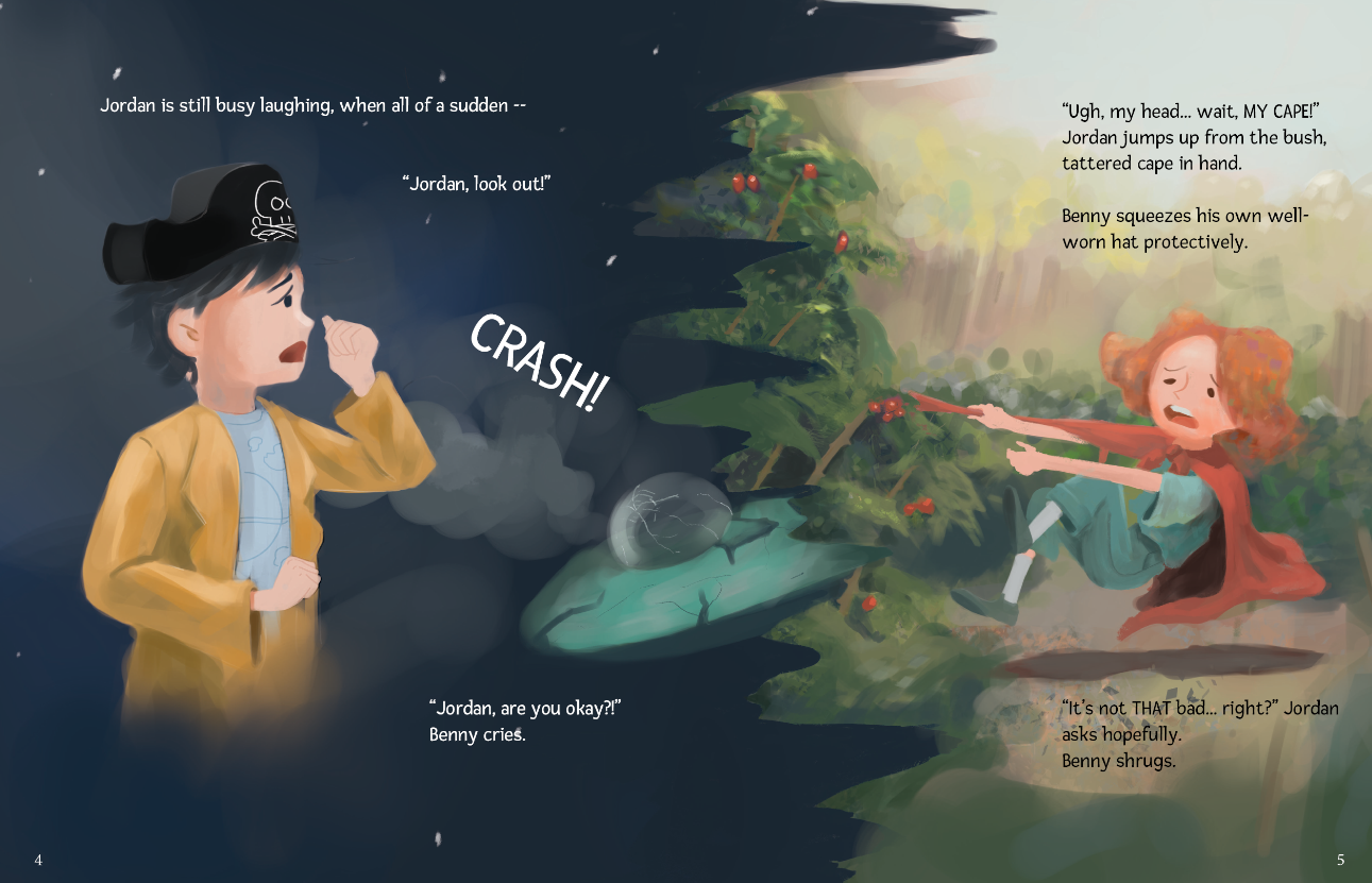 Sample pages from Jordan and the Magic Cape
