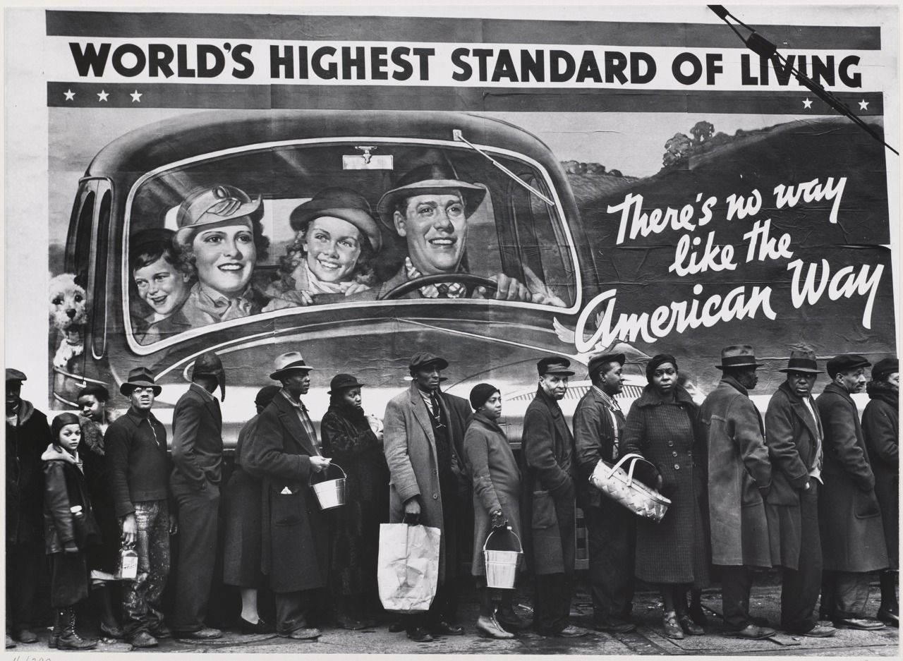 Photograph titled "World's highest standard of living" by Margaret Bourke-White