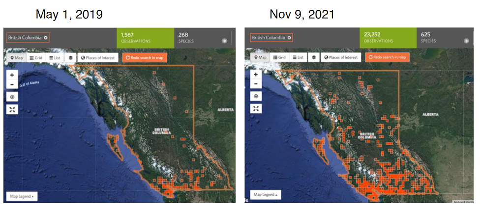 non-native introduced species in BC Parks, dated May 9 2019 and Nov 9 2021
