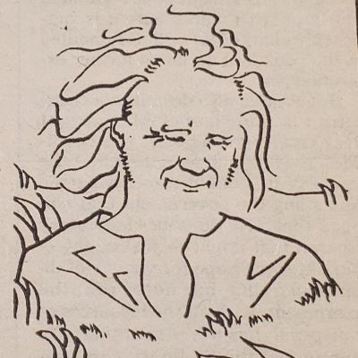 Minimalist line drawn portrait of bp Nichol