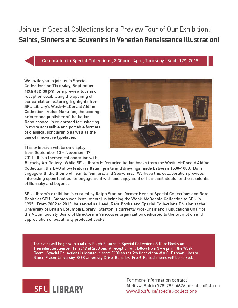 Saints, Sinners and Souvenirs in Venetian Renaissance Illustration reading poster