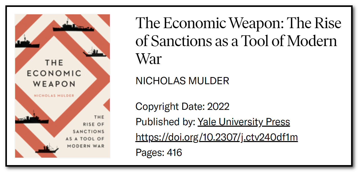 Screen capture of ebook cover: The Economic Weapon: The Rise of Sanctions As a Tool of Modern War