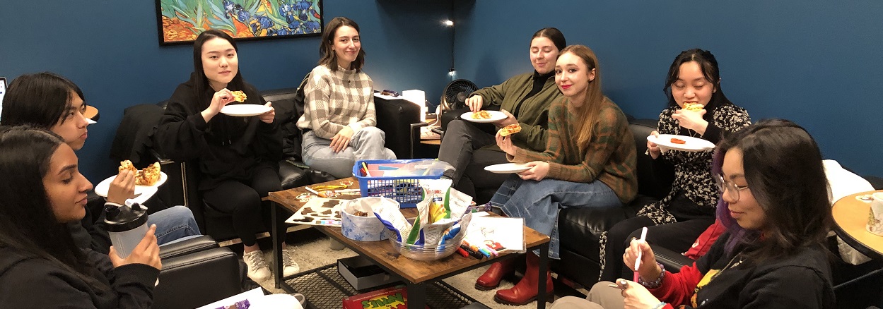 Student Learning Commons Peers in the newly renovated SLC Common Room.